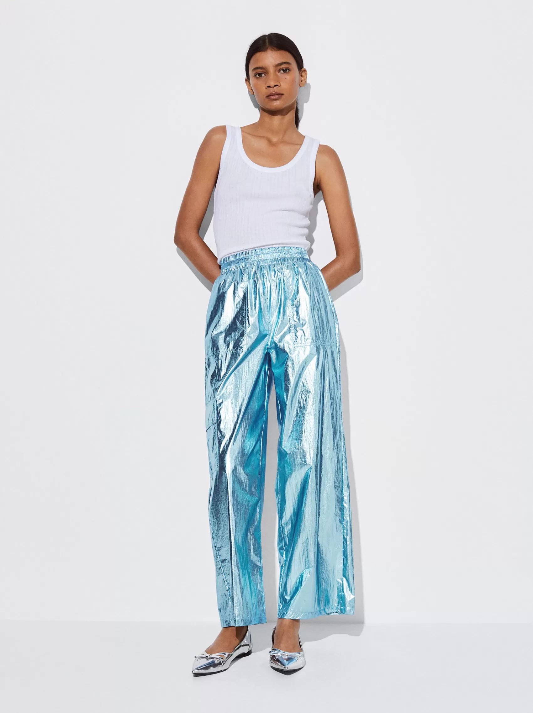 Spodnie Wide Leg Metaliczne | PARFOIS Best