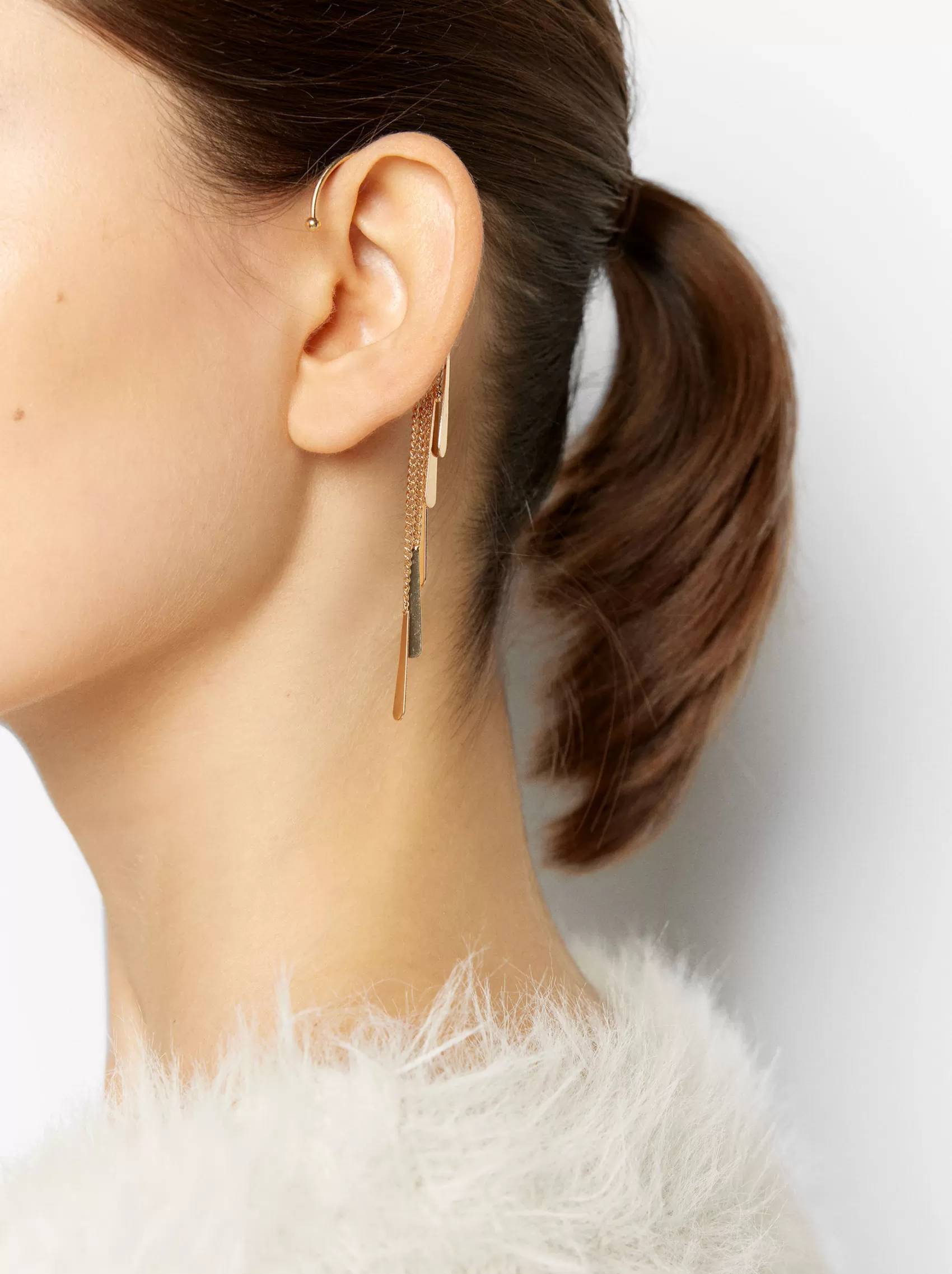 Złoty Ear Cuff Z Łzami | PARFOIS Hot